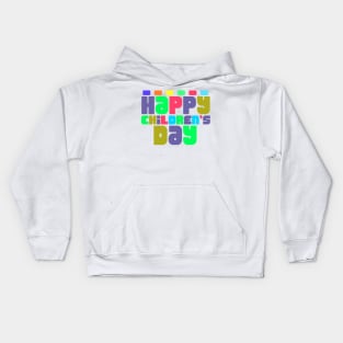 happy children's day typography design Kids Hoodie